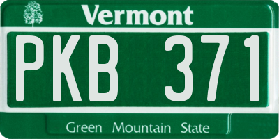 VT license plate PKB371