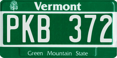 VT license plate PKB372