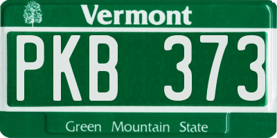 VT license plate PKB373