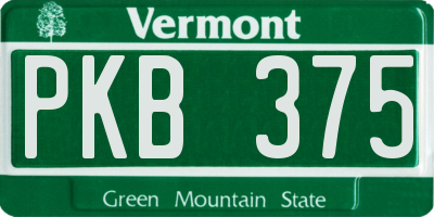 VT license plate PKB375