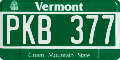 VT license plate PKB377