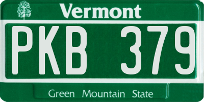 VT license plate PKB379