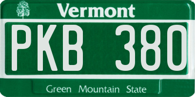VT license plate PKB380
