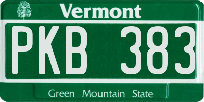 VT license plate PKB383