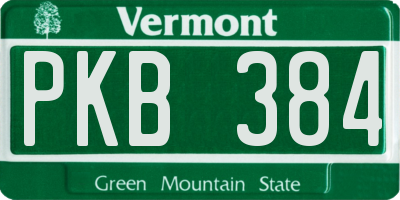 VT license plate PKB384