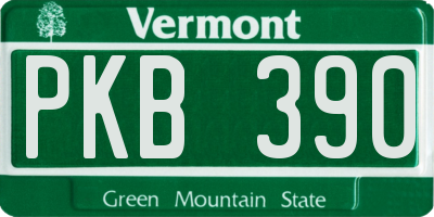 VT license plate PKB390