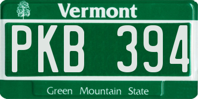 VT license plate PKB394