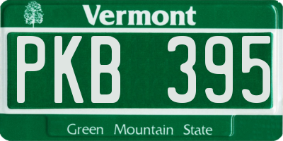 VT license plate PKB395