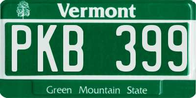VT license plate PKB399