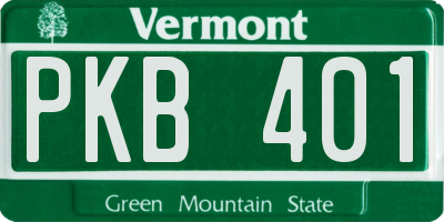VT license plate PKB401
