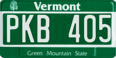 VT license plate PKB405