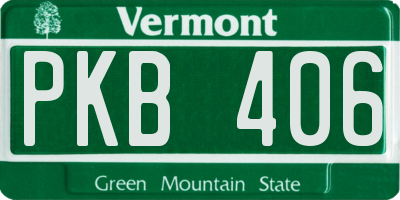 VT license plate PKB406