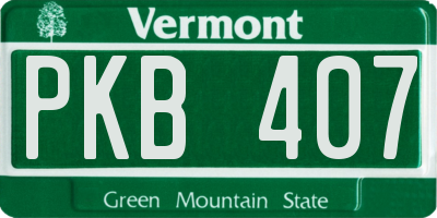 VT license plate PKB407