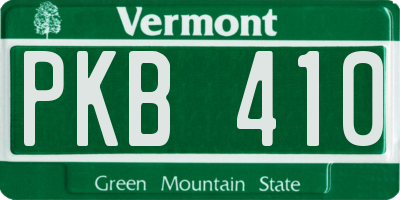 VT license plate PKB410