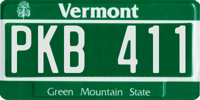 VT license plate PKB411