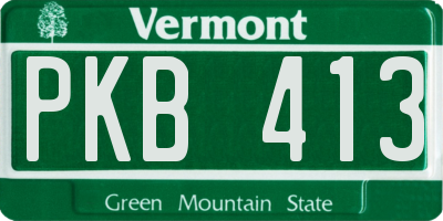 VT license plate PKB413