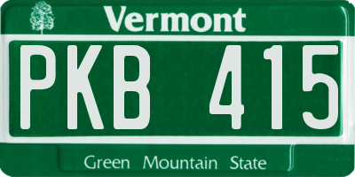 VT license plate PKB415