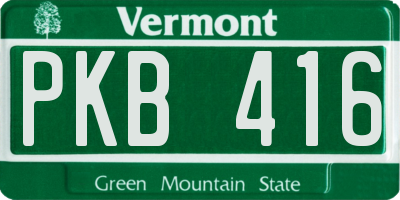 VT license plate PKB416