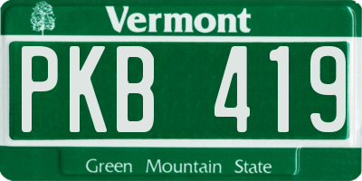 VT license plate PKB419