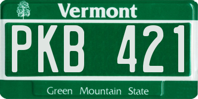 VT license plate PKB421