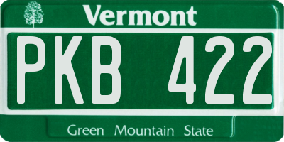 VT license plate PKB422