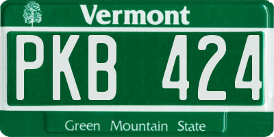 VT license plate PKB424
