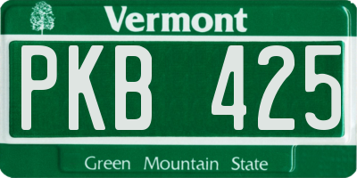 VT license plate PKB425