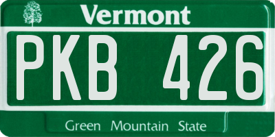 VT license plate PKB426