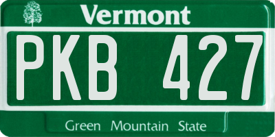 VT license plate PKB427