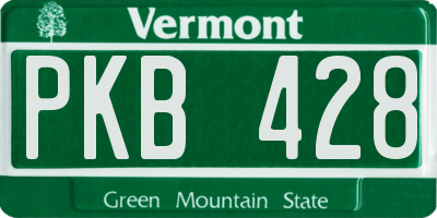 VT license plate PKB428