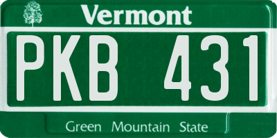 VT license plate PKB431