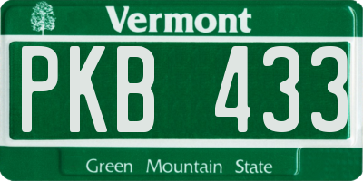 VT license plate PKB433