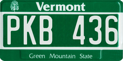 VT license plate PKB436