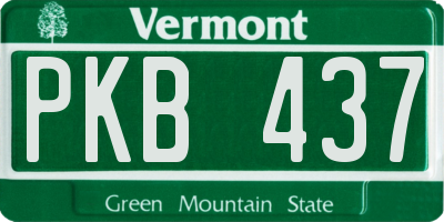 VT license plate PKB437