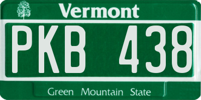 VT license plate PKB438