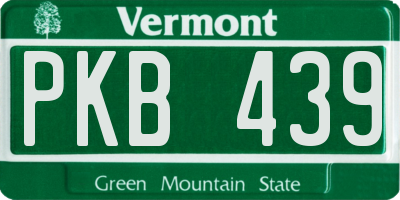 VT license plate PKB439