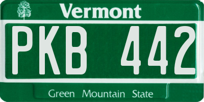 VT license plate PKB442