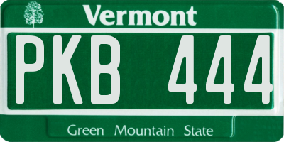 VT license plate PKB444