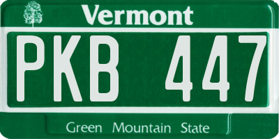 VT license plate PKB447