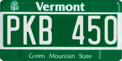 VT license plate PKB450