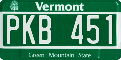 VT license plate PKB451