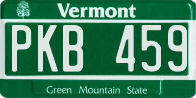 VT license plate PKB459