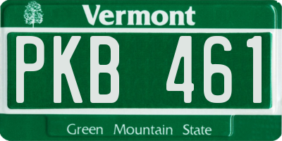 VT license plate PKB461