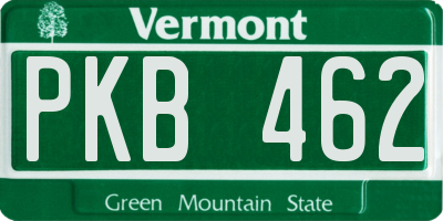 VT license plate PKB462
