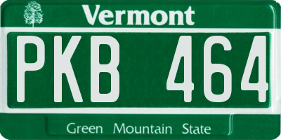 VT license plate PKB464