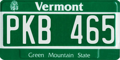 VT license plate PKB465