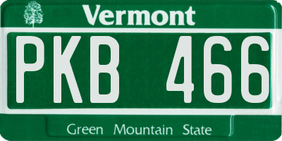 VT license plate PKB466