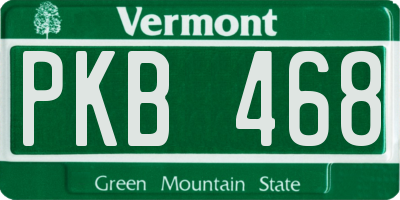 VT license plate PKB468