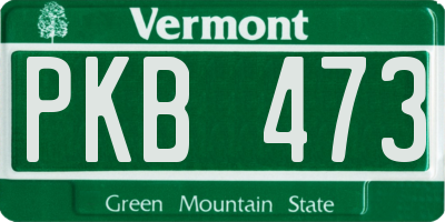 VT license plate PKB473