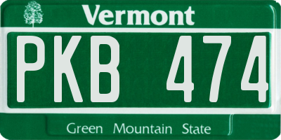 VT license plate PKB474